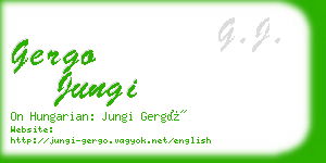 gergo jungi business card